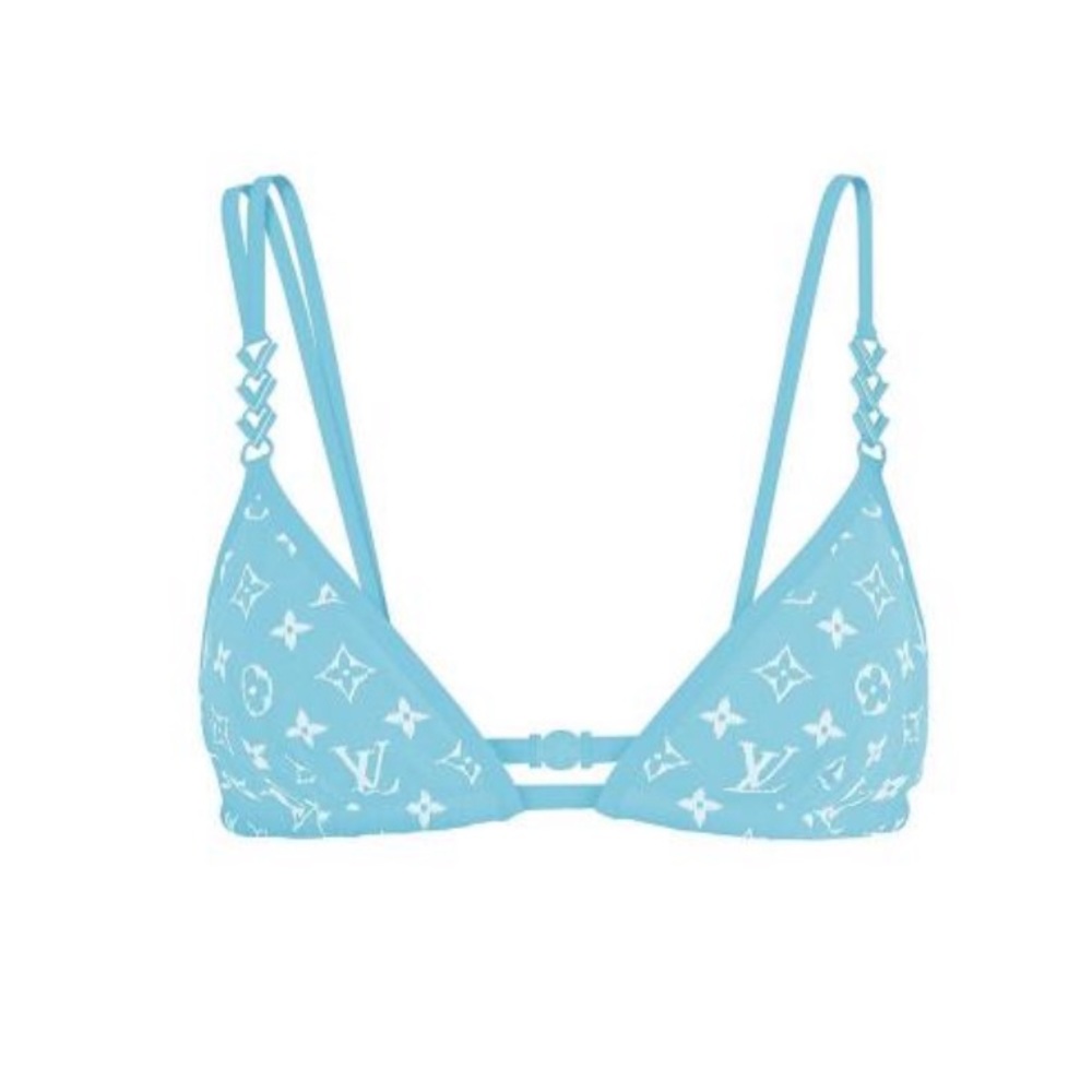 Louis Vuitton Blurry Monogram Bikini Top With Jewel Straps